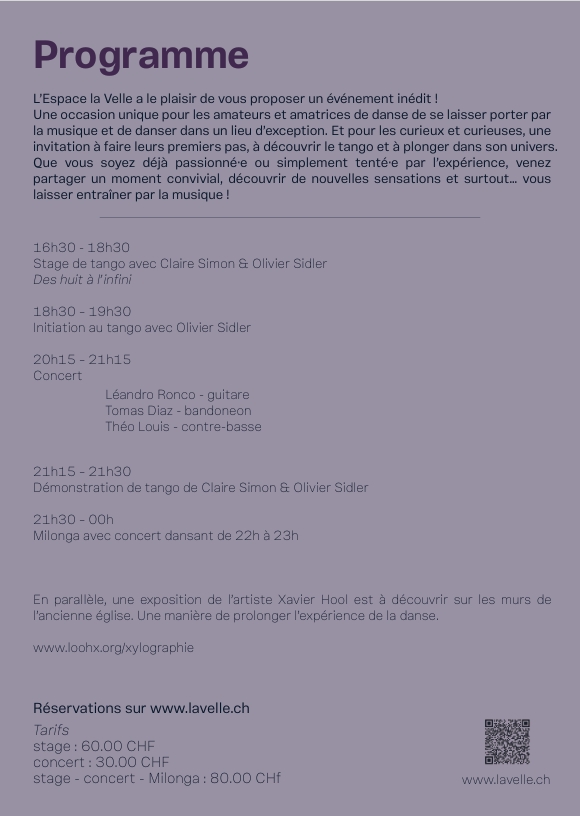 La Velle : programme